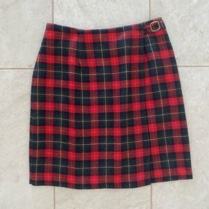Vintage Red Plaid Skirt